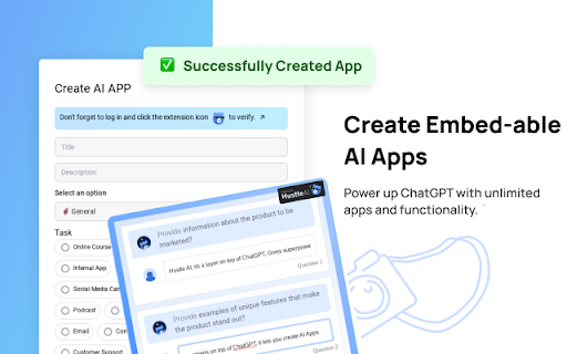 Hustle AI Supercharged  Free ChatGPT  from Chrome web store to be run with OffiDocs Chromium online