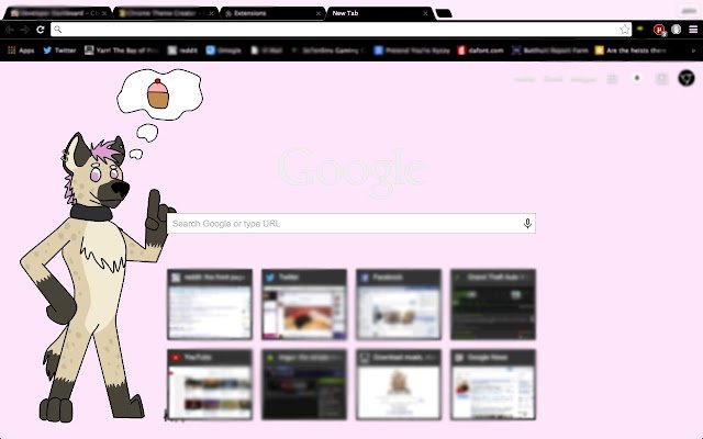 Tema Hyena Cupcake Furry din magazinul web Chrome va fi rulată cu OffiDocs Chromium online