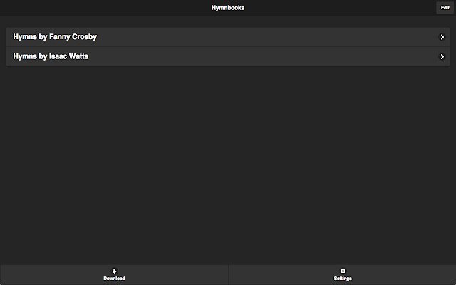 Hymnbooks  from Chrome web store to be run with OffiDocs Chromium online