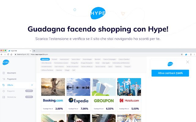 Hype Cashback  from Chrome web store to be run with OffiDocs Chromium online