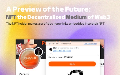 Hyperlink NFT Extension  from Chrome web store to be run with OffiDocs Chromium online