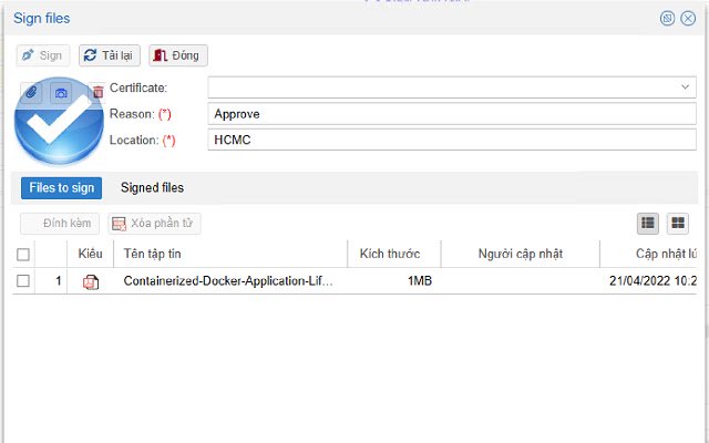 iBPM Signer extension  from Chrome web store to be run with OffiDocs Chromium online
