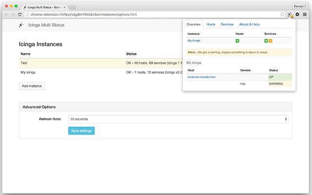 Icinga Multi Status  from Chrome web store to be run with OffiDocs Chromium online