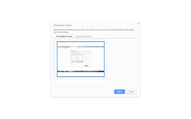 การแชร์หน้าจอ Ideascast จาก Chrome เว็บสโตร์ที่จะเรียกใช้ด้วย OffiDocs Chromium ทางออนไลน์