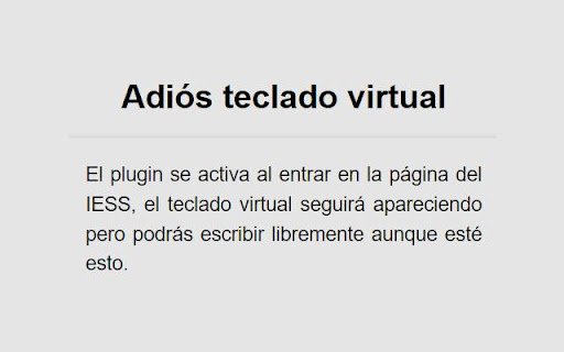 IESS remover teclado virtual  from Chrome web store to be run with OffiDocs Chromium online