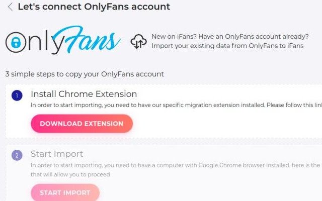 iFans → OnlyFans Bridge uit de Chrome-webwinkel om te gebruiken met OffiDocs Chromium online