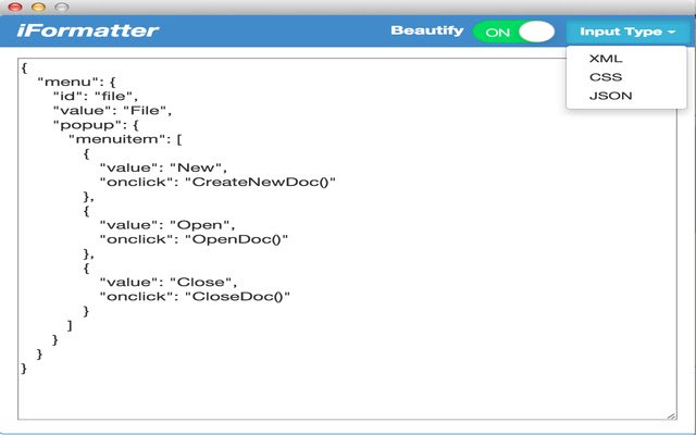 iFormatter daripada kedai web Chrome untuk dijalankan dengan OffiDocs Chromium dalam talian