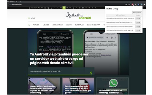 Iframe Copy  from Chrome web store to be run with OffiDocs Chromium online
