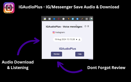 IGAudioPlus IG/Messenger Save Audio  Download  from Chrome web store to be run with OffiDocs Chromium online