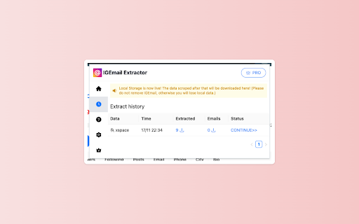 IGEmail Extract Tool IG Follower Exportor  from Chrome web store to be run with OffiDocs Chromium online