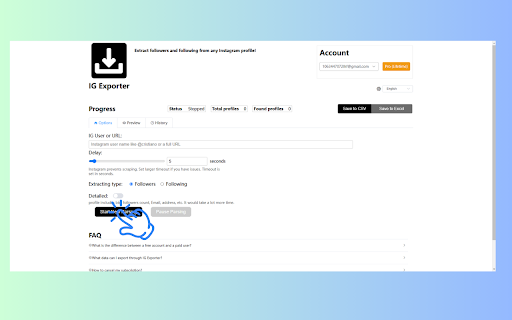 IGExporter Followers Exporter for Ins  from Chrome web store to be run with OffiDocs Chromium online