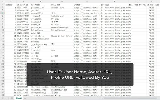 IG Followers Exporter  from Chrome web store to be run with OffiDocs Chromium online