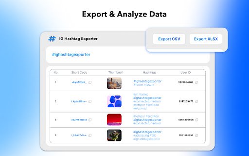 IG Hashtag Exporter Free  from Chrome web store to be run with OffiDocs Chromium online
