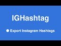 IGHashtag Export IG Hashtags  from Chrome web store to be run with OffiDocs Chromium online