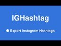 IGHashtag Xuất Hashtag IG từ cửa hàng Chrome trực tuyến để chạy với OffiDocs Chrome trực tuyến