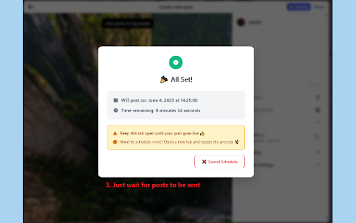 IG Scheduler  from Chrome web store to be run with OffiDocs Chromium online
