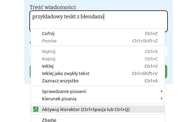 iKorektor  from Chrome web store to be run with OffiDocs Chromium online