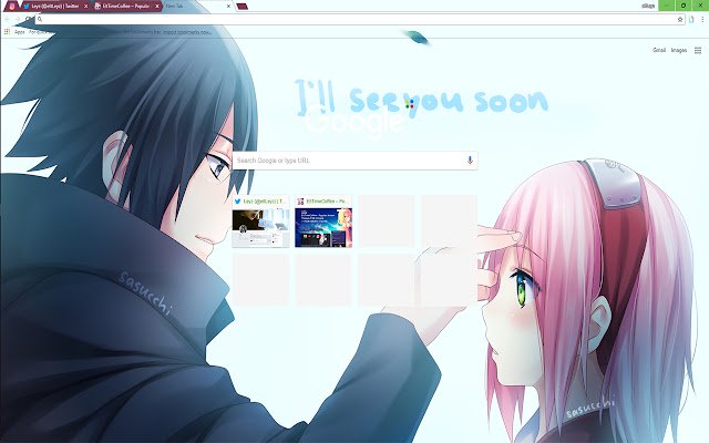 Do zobaczenia wkrótce Sasuke I Sakura (Naruto) ze sklepu internetowego Chrome, który będzie działał z OffiDocs Chromium online