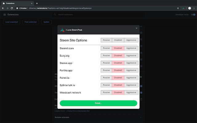I Love SteemPeak  from Chrome web store to be run with OffiDocs Chromium online