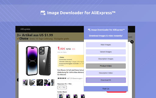 Image Downloader for Alibaba™  from Chrome web store to be run with OffiDocs Chromium online