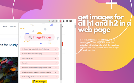 Image Finder for Bloggers  from Chrome web store to be run with OffiDocs Chromium online