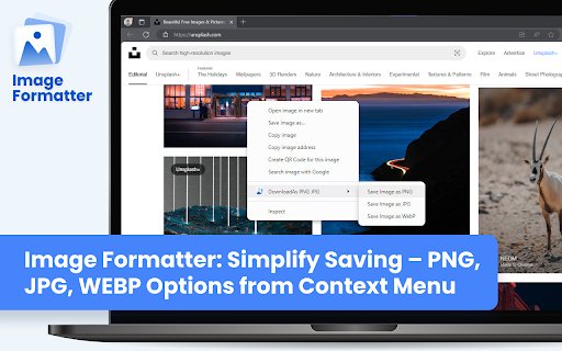 Image Formatter: Save Image As Type  from Chrome web store to be run with OffiDocs Chromium online