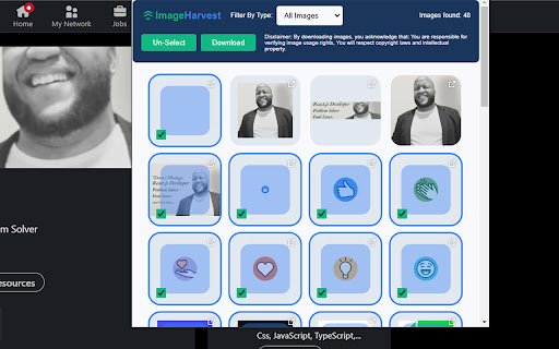 ImageHarvest  from Chrome web store to be run with OffiDocs Chromium online