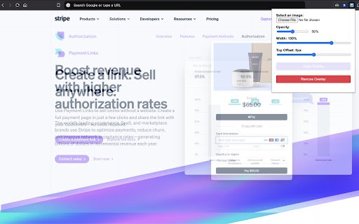 Image Overlay Extension  from Chrome web store to be run with OffiDocs Chromium online