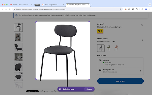 ImageSearcher  from Chrome web store to be run with OffiDocs Chromium online