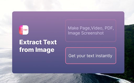 ImageTextExtract Extract Text from Image, Videos, and More  from Chrome web store to be run with OffiDocs Chromium online