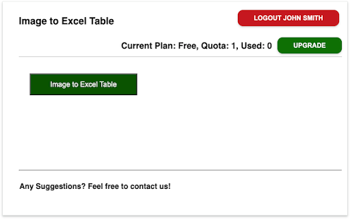Image to Excel Table  from Chrome web store to be run with OffiDocs Chromium online