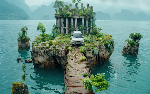 imagine an ATV on a very small island  from Chrome web store to be run with OffiDocs Chromium online