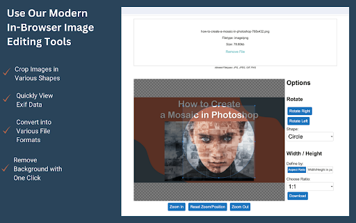 imagy tools  from Chrome web store to be run with OffiDocs Chromium online