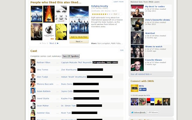 IMDb ซ่อนสปอยเลอร์ตอนจาก Chrome เว็บสโตร์ที่จะเรียกใช้ด้วย OffiDocs Chromium ออนไลน์