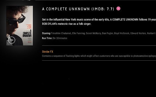 IMDB ratings for cinema listings  from Chrome web store to be run with OffiDocs Chromium online