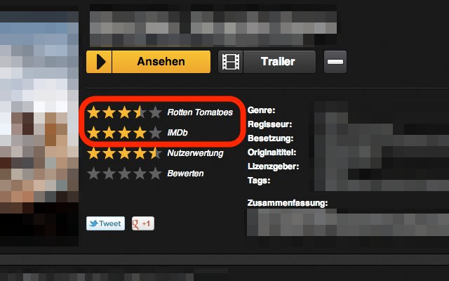 来自 Chrome 网上商店的 watchever 的 IMDb 评级将与 OffiDocs Chromium 在线一起运行
