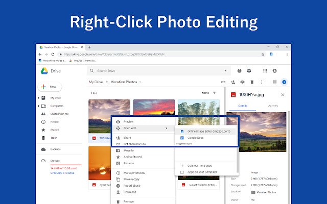 Img2Go Photo Editor  Image Converter  from Chrome web store to be run with OffiDocs Chromium online