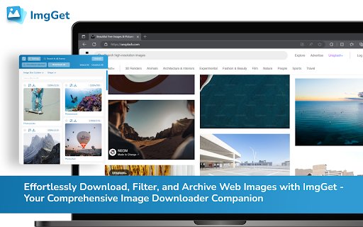 ImgGet Image Downloader  from Chrome web store to be run with OffiDocs Chromium online