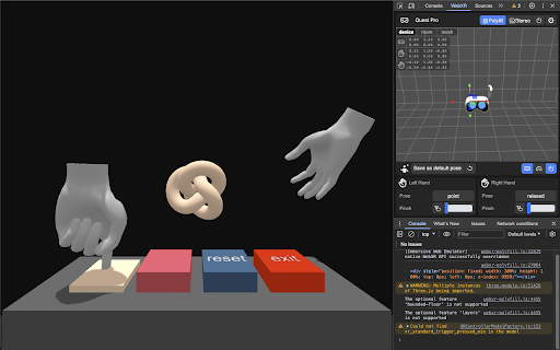 Immersive Web Emulator  from Chrome web store to be run with OffiDocs Chromium online