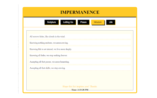 Impermanence Coursea  from Chrome web store to be run with OffiDocs Chromium online