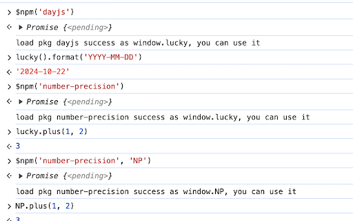 Import Pkg In Devtools  from Chrome web store to be run with OffiDocs Chromium online