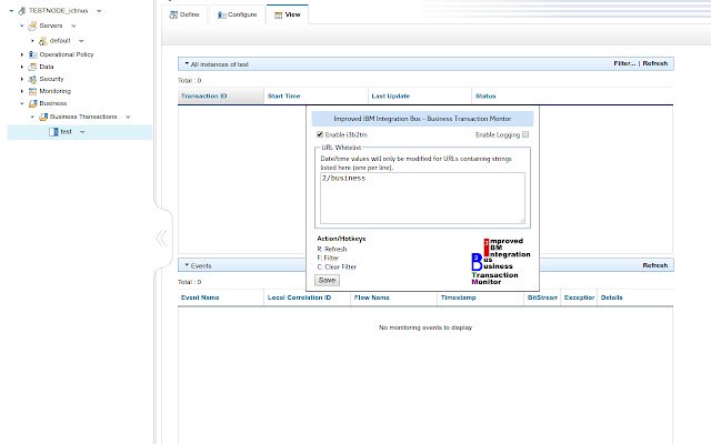 Improved IIB Business Transaction Monitor  from Chrome web store to be run with OffiDocs Chromium online