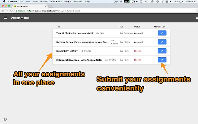 Improved To Do Page For Google Classroom™  from Chrome web store to be run with OffiDocs Chromium online