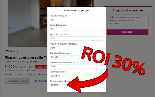 InBest Calculadora rentabilidad alquiler  from Chrome web store to be run with OffiDocs Chromium online