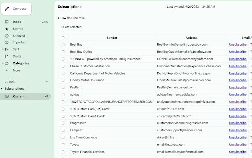 InboxCleaner  from Chrome web store to be run with OffiDocs Chromium online