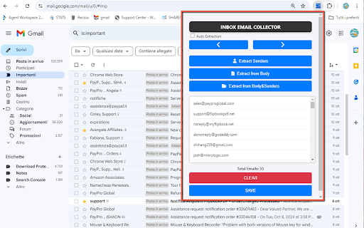 Inbox Email Collector (Gmail)  from Chrome web store to be run with OffiDocs Chromium online