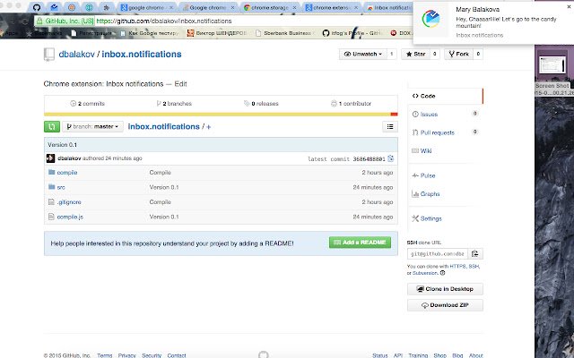 Inbox notifications  from Chrome web store to be run with OffiDocs Chromium online