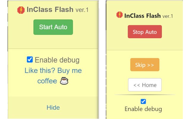 Inclass Flash mula sa Chrome web store na tatakbo sa OffiDocs Chromium online