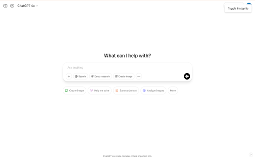 IncogniChat: Incognito for AI  from Chrome web store to be run with OffiDocs Chromium online
