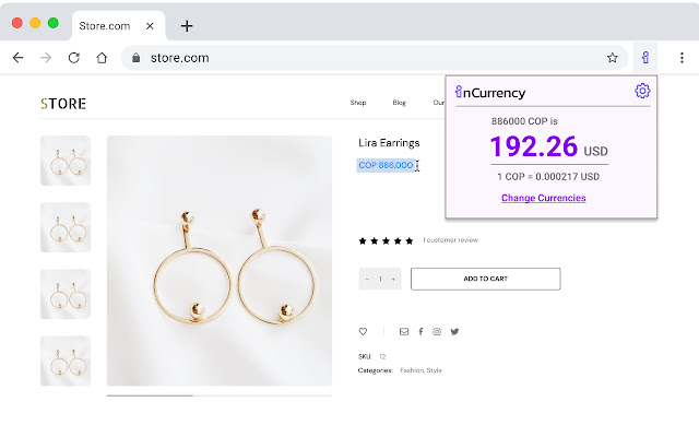 inCurrency de Chrome web store se ejecutará con OffiDocs Chromium en línea